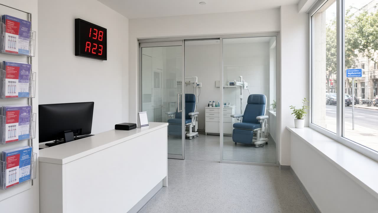 Reception and waiting area at Yarkon Lab Ltd, 14 Rokach Blvd, Tel Aviv